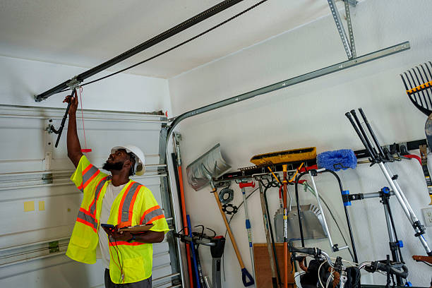 Professional Garage Door Panel Replacement technician working in Perezville, TX